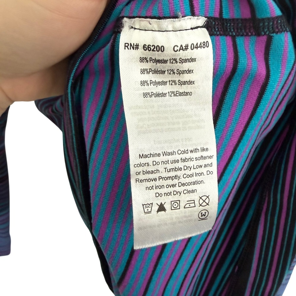 ASICS Women's Striped Quarter Zip‎ Long Sleeve Running Purple Blue Black Size L - Picture 7 of 11